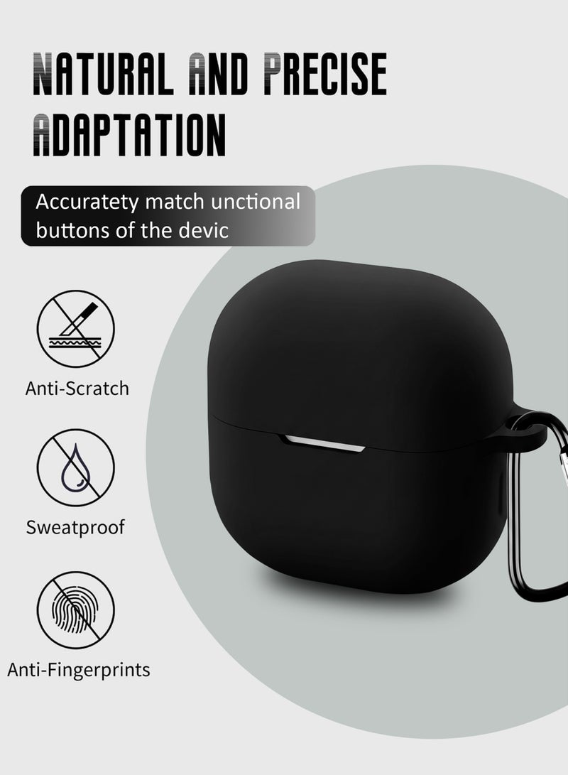 جراب سيليكون لهاتف هواوي فري كليب 2 | متوافق مع هواوي فري كليب 2 | غطاء حماية كامل مقاوم للصدمات لهاتف هواوي فري كليب 2 مع حلقة مفاتيح (لا يشمل سماعات أيربودز) - أسود - Image 3